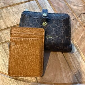 Brown and Black Wallet Set